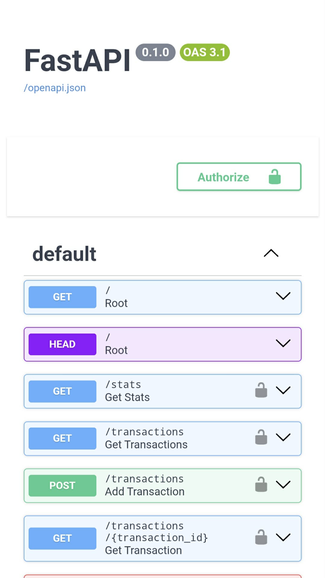 Swagger UI screenshot